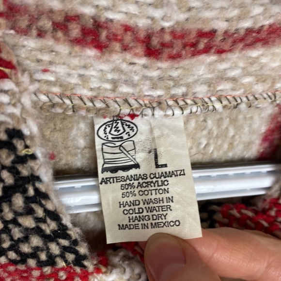 Artesanias Cuamatzi Baja poncho made in Mexico size L - Picture 11 of 11